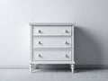 Cómoda de madera 100x45x90 cm - blanca - estilo clásico con 3 cajones