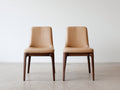 Sillas de comedor tapizadas 50x55x84 cm - coñac y marrón oscuro - diseño moderno con respaldo alto