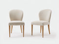 Sillas de comedor tapizadas 50x55x84 cm - Beige-Marrón natural - Juego de 2 y diseño contemporáneo
