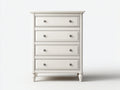 Cómodas de madera 85x42x115 cm - blanco - 4 cajones y diseño clásico
