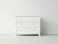 Cómodas de madera 85x42x90 cm - blanco - diseño clásico con 3 cajones y tiradores metálicos