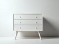Cómoda de madera 120x40x80 cm - blanca - estilo moderno con 3 cajones