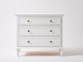 Cómodas de madera 95x45x90 cm - Blanco-Dorado - 3 cajones y diseño clásico