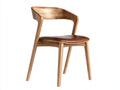 Silla de comedor de madera 55x60x85 cm - madera natural y marrón - diseño moderno con asiento tapizado