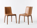 Sillas de comedor tapizadas 49x55x84 cm - marrón claro-marrón oscuro - juego de 2 con respaldo curvo y diseño moderno
