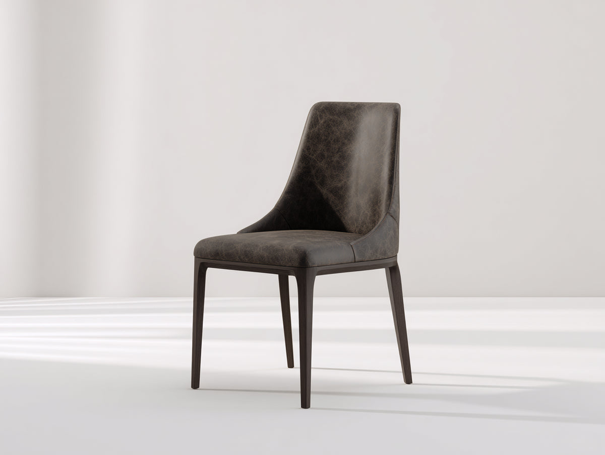 Sillas de comedor tapizada 49x56x90 cm - marrón oscuro - diseño moderno con respaldo alto