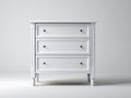 Cómodas de madera 82x42x94 cm - blanco - diseño clásico con 3 cajones y tiradores redondos
