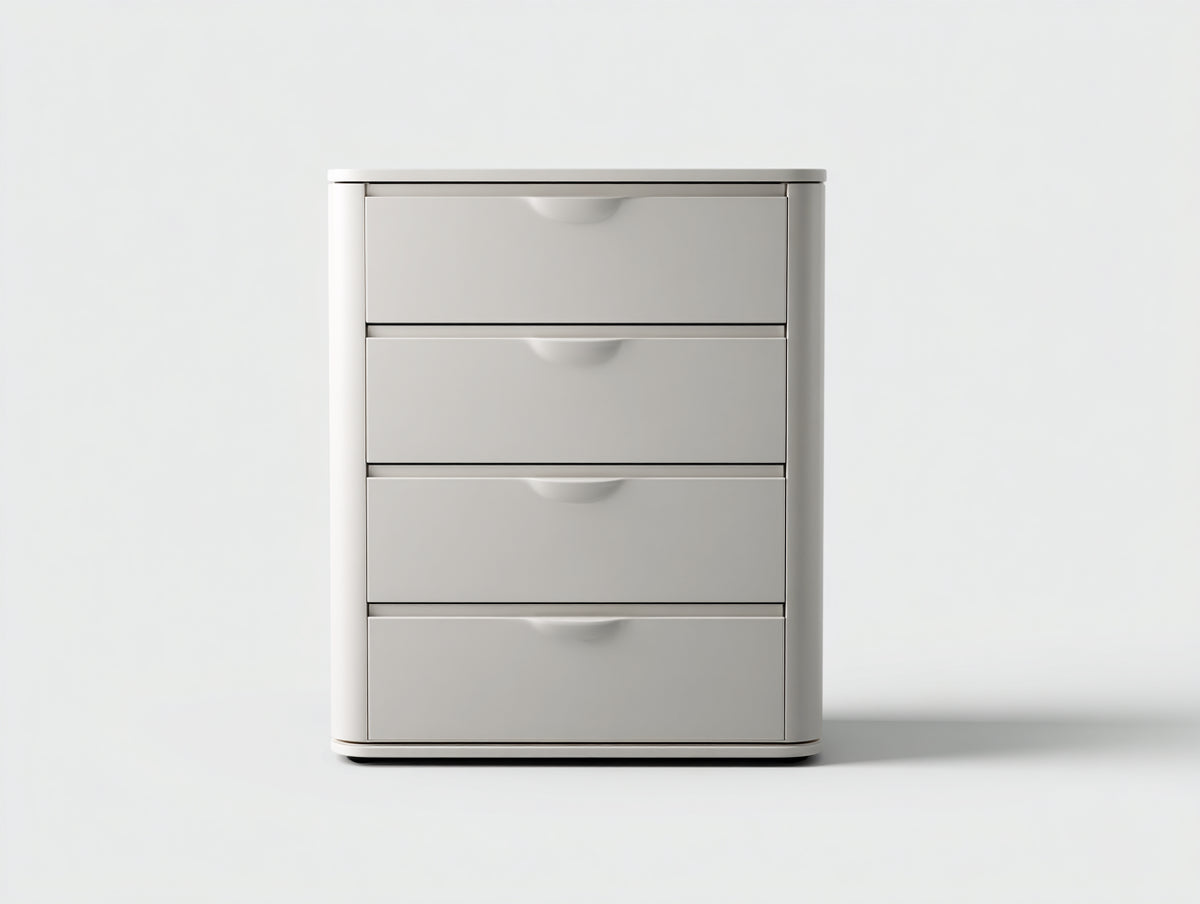 Cómodas de madera 70x42x95 cm - gris claro - diseño moderno con 4 cajones